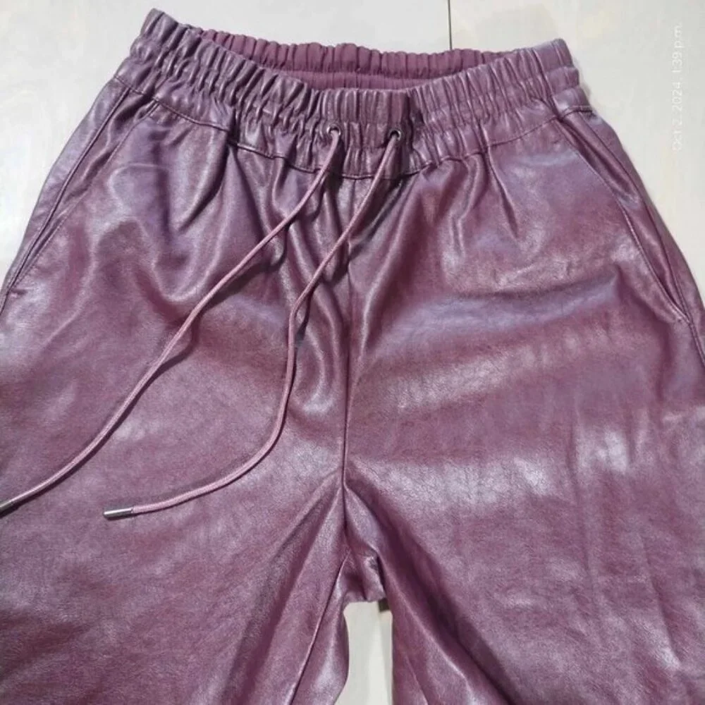 Dynamite Plum‎ Faux Leather Leather Jogger Runs larger.